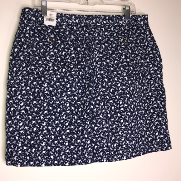 Women's DOCKERS Stretch Twill Navy Blue Lobster Print Short Skorts Size 14 - Picture 7 of 10
